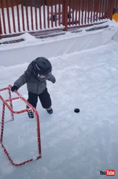 子供 こども 赤ちゃん ハプニング動画 アイスホッケー 海外動画