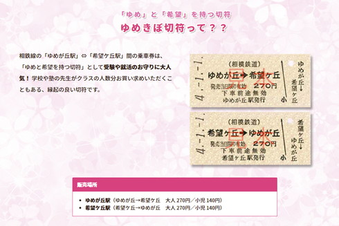ゆめきぼ切符