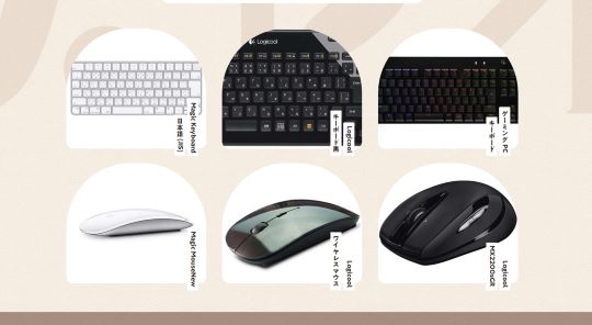 提供しているキーボードやマウス
