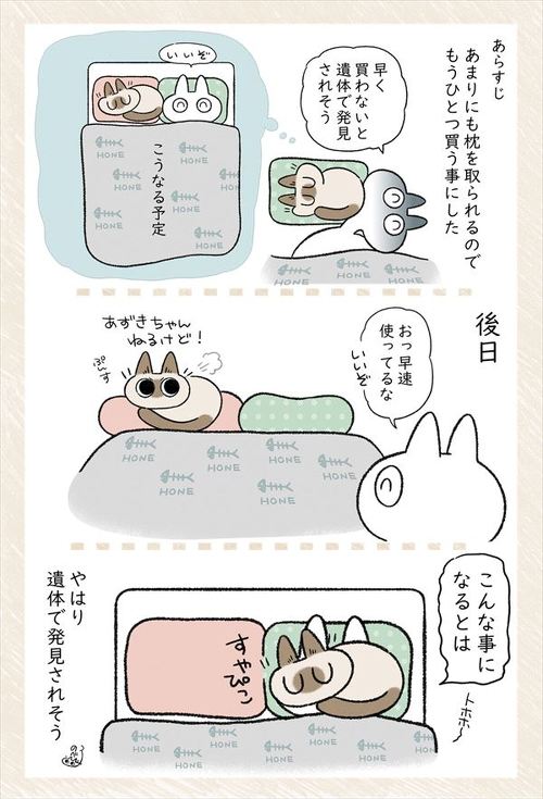 猫 シャム MIX あずき のべ子 枕 布団