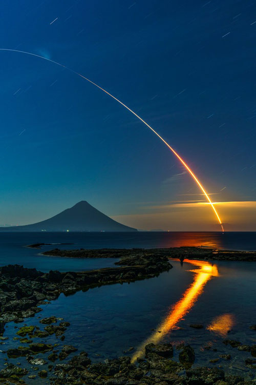 H-IIA ロケット 45号機 軌跡 写真