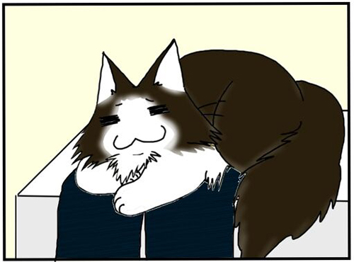 くつろぎ中マーくんイラスト 猫漫画 面白い 無料 ネコ かわいい 席を譲る メンコスケダモノ ノルウェージャン キジトラ