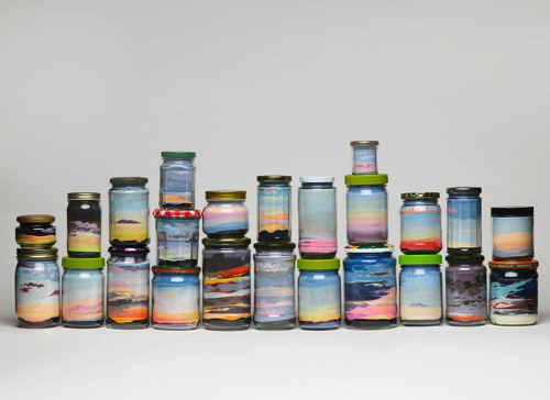 夕焼けを瓶詰めしたグラスサンドアート