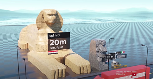 世界の像を比べて見た動画　スフィンクスや日本の牛久大仏が並ぶと迫力が想像できておもしろい