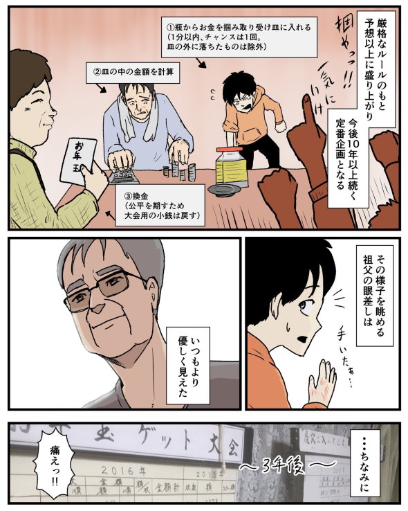 祖父 お年玉 漫画 twitter つかみ取り