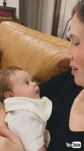 「Baby Copies Mom as She Sticks Her Tongue Out - 1281269」