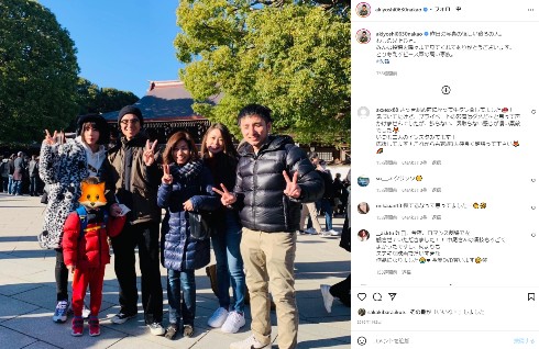 中尾明慶さんと家族