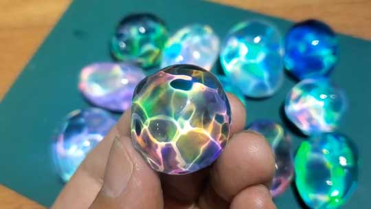 ガラス 人工オパール 宝石 ハンドメイド アクセサリー 星の欠片