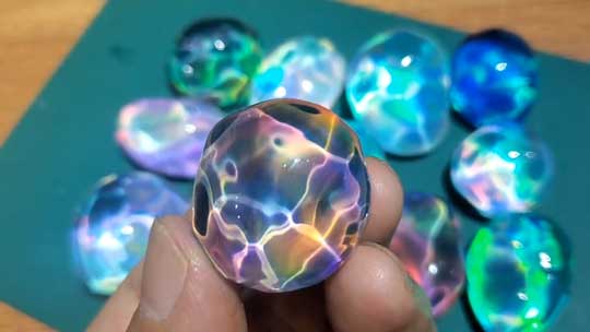 ガラス 人工オパール 宝石 ハンドメイド アクセサリー 星の欠片