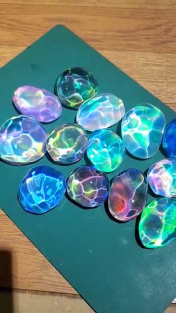 ガラス 人工オパール 宝石 ハンドメイド アクセサリー 星の欠片