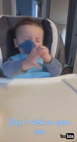 「Baby's Still Getting Used to Drinking from an Open Cup || ViralHog」