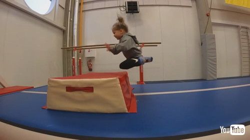 「Toddler Trains For Gymnastics With Dad - 1284197」