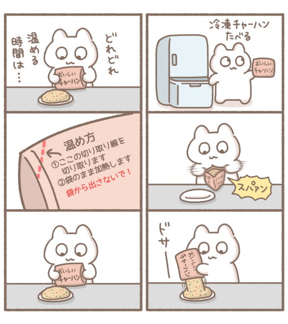冷凍チャーハンで起きた悲劇の漫画
