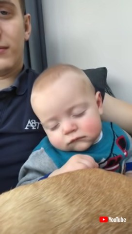 海外動画 baby 赤ちゃん パパ 寝かしつけ