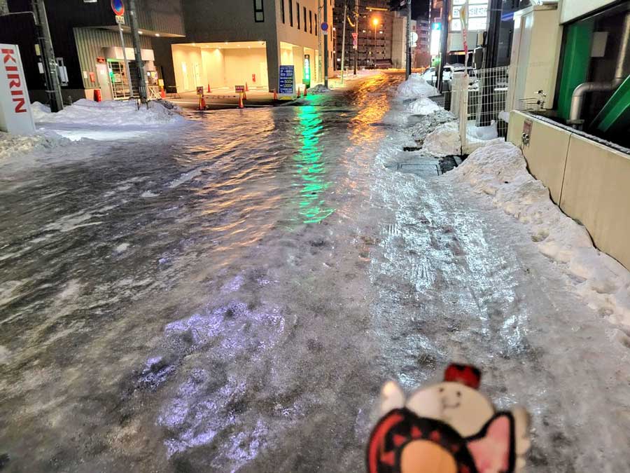 北国の人も転ぶ“無理な道”の写真が怖すぎると話題に　「スケートリンクじゃん」「これは無理」