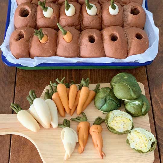 Ran 畑のちぎりパン 野菜 収穫 再現 引っこ抜く 創作 パン