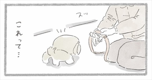 リードを差し出すご主人