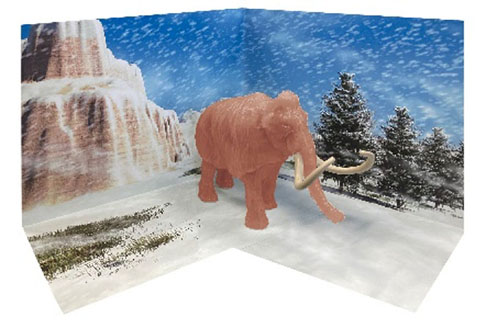 「プラモデル図鑑　マンモス」付属のジオラマ背景ボード