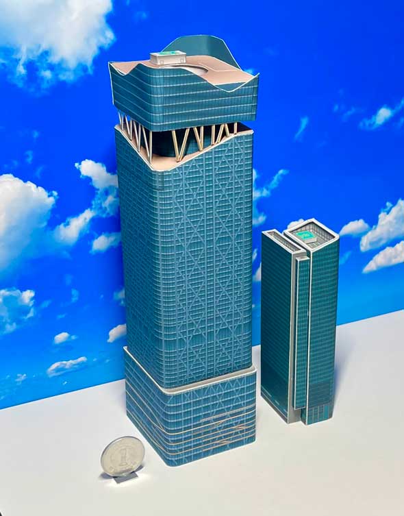 会社員 紙 2030 東京 丸の内 都市 模型 ペーパークラフト