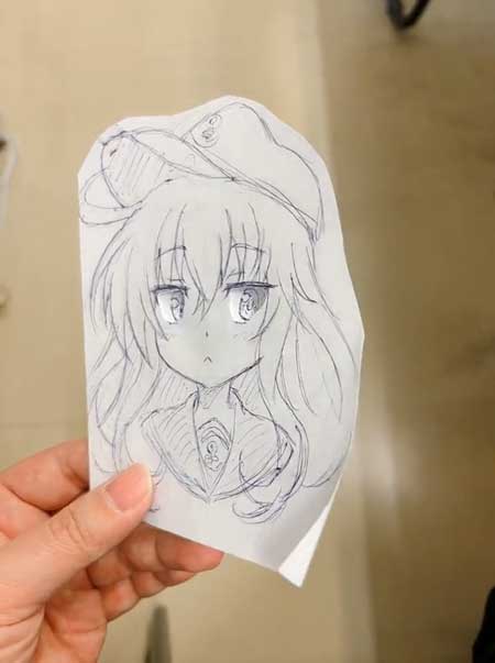 落書き イラスト 視線 ついてくる 目が合う 絵 作り方 原理