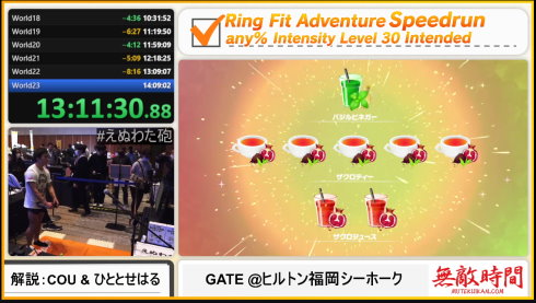 えぬたわさんによるリングフィットアドベンチャーRTA