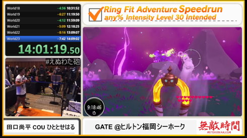 えぬたわさんによるリングフィットアドベンチャーRTA