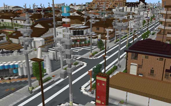 マインクラフト 郊外の街並み リアル 再現 日本 建物 家 製作 味噌汁市