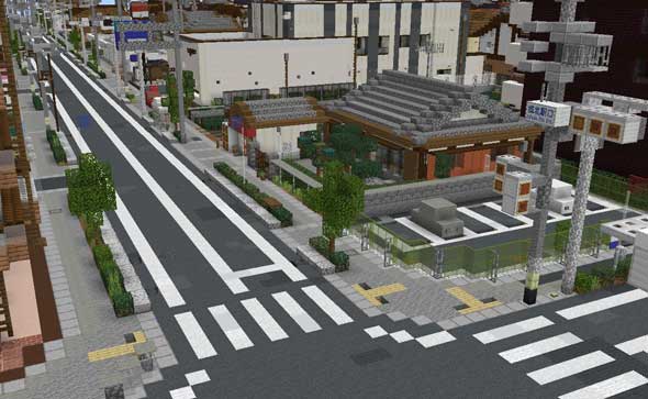 マインクラフト 郊外の街並み リアル 再現 日本 建物 家 製作 味噌汁市