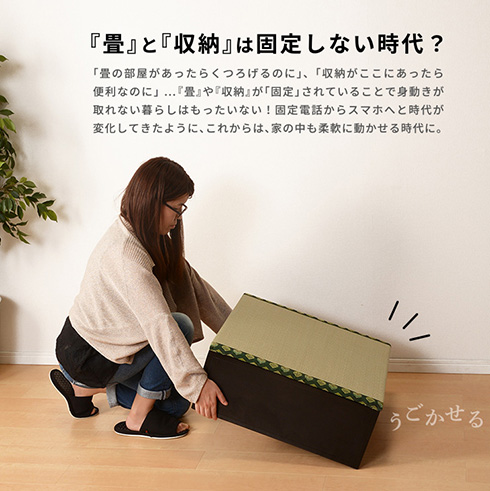 収納機能を搭載した一人用の畳スペース　「タタミ座」の汎用性が高くて便利そうだと話題に