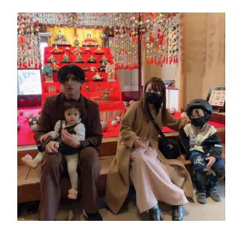 ひな祭りで撮影した家族ショット