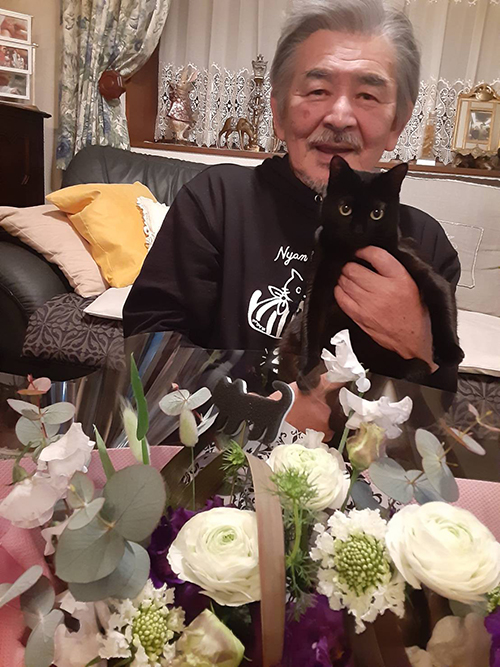 お誕生日のるるちゃんとお父さん