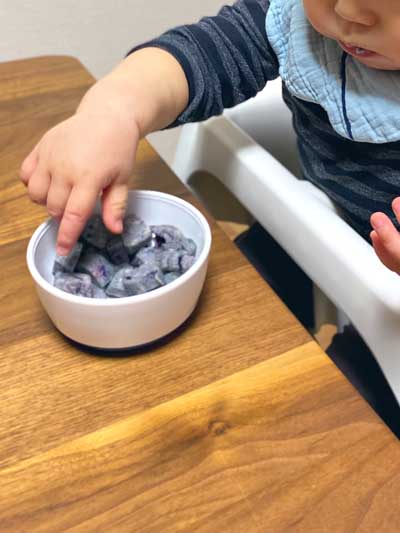 ブルーベリー 蒸しパン 石ころ モノクロ