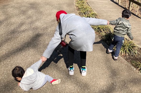 育児 ハーネス お散歩 2歳差育児 赤ちゃん 組体操