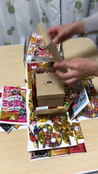誕生日 プレゼント 箱 入れ子 お菓子 妻 自作
