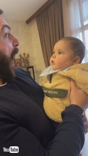 「Baby Copies Daddy's Expression || ViralHog」