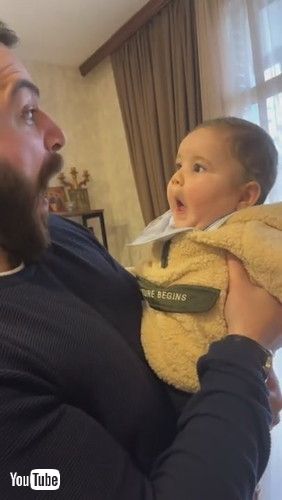 「Baby Copies Daddy's Expression || ViralHog」