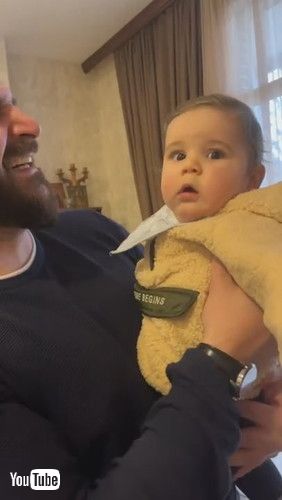 「Baby Copies Daddy's Expression || ViralHog」