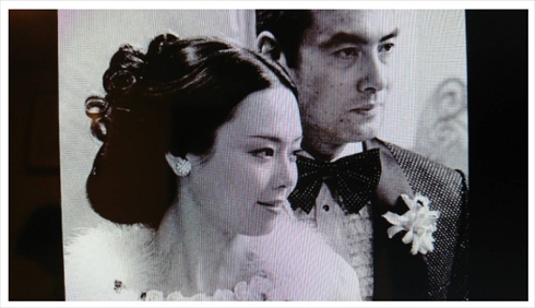 結婚披露宴での高橋英樹と小林亜紀子