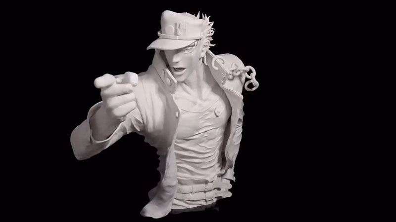 『ジョジョ』空条承太郎を等身大で再現　愛情と粘土159袋を惜しみなく注ぎ込んだリアルな像に称賛