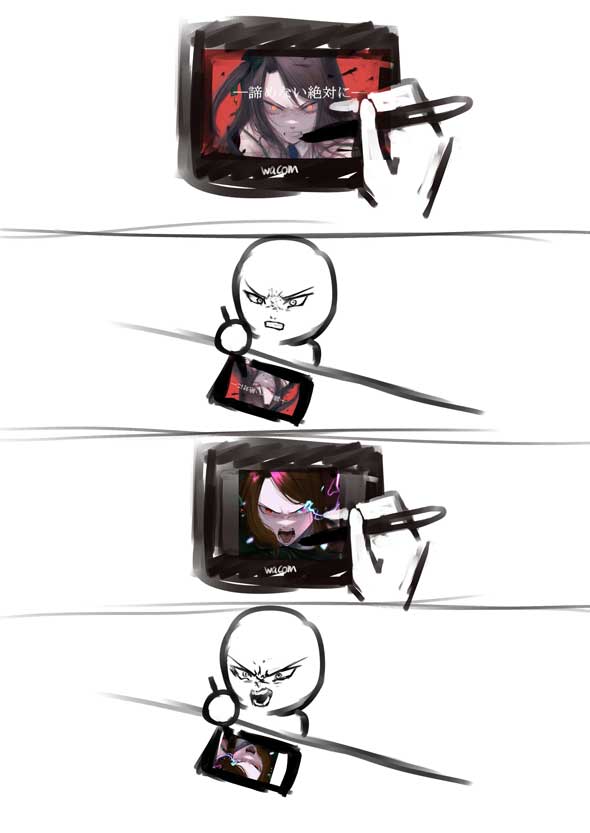 絵描き 絵師 あるある 描いてる絵と同じ表情になる