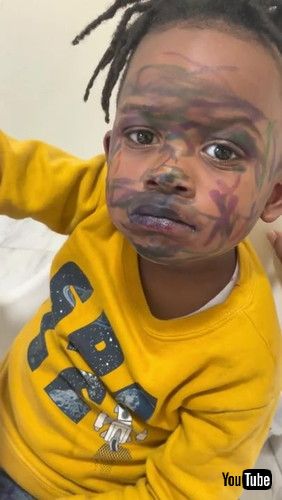 「Child with Marker on His Face Plays Innocent || ViralHog」