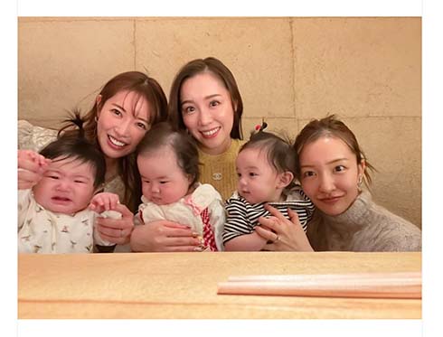 舟山久美子、板野友美、石田安奈のママ会