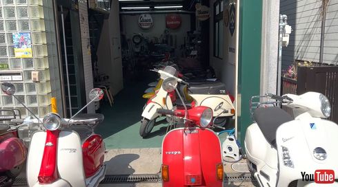 イタリアの旧スクーターを扱うお店に