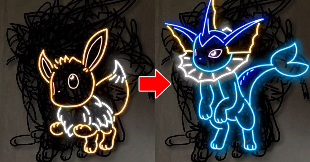 ポケモン「イーブイ」が全進化形へ8変化！ ブイズの“ネオン看板