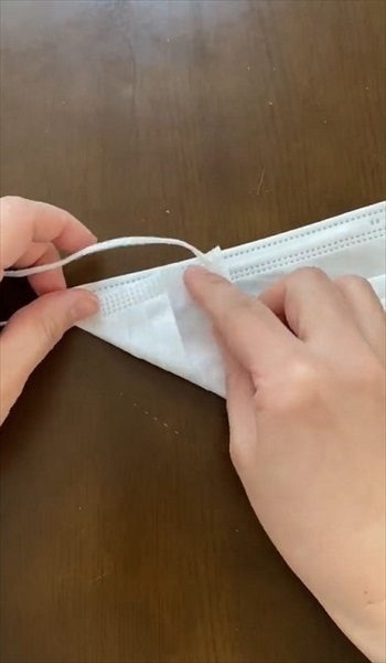 大人用マスクを子どもサイズにする方法