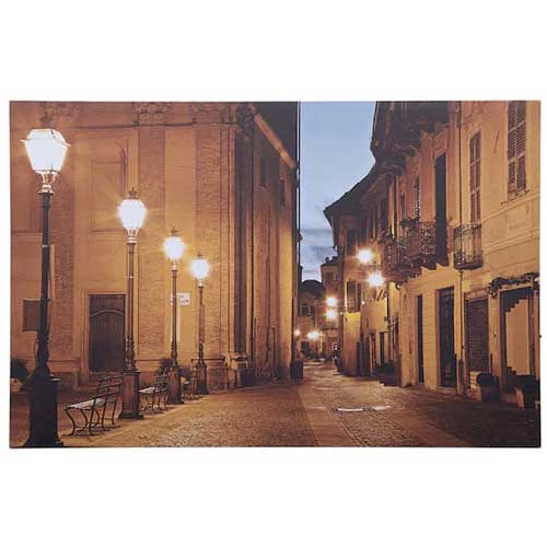 ニトリ LEDキャンバスポスター ストリートランプ 光る