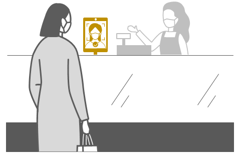 マスクを付けたまま「顔パス」で決済できる