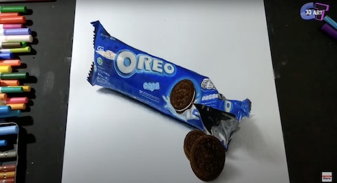 オレオの3Dアート