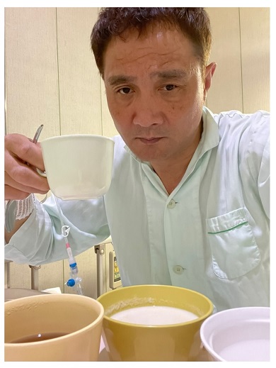 絶食治療の末に食事ができるようになった竹原慎二