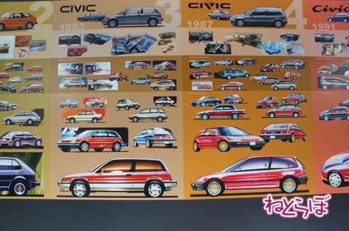 歴代シビックの「開発前デザインスケッチ」